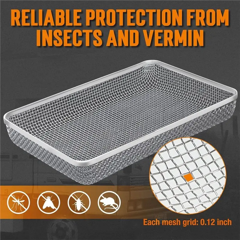 شاشة تنفيس الفرن ABAH-RV، غطاء فتحة تهوية سخان شاشات الحشرات للتخييم بما في ذلك أداة التثبيت ومطاط السيليكون #2