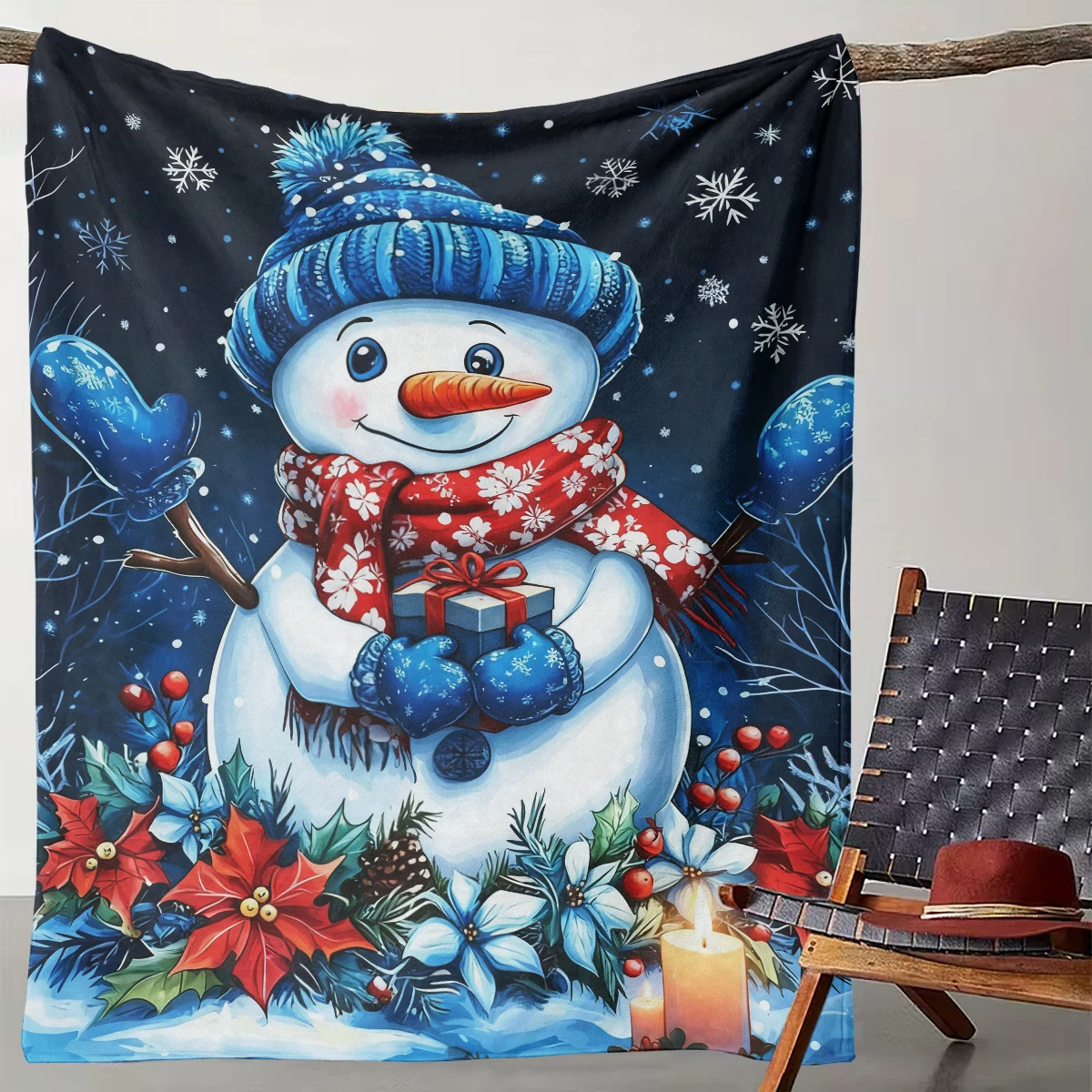 

1 Christmas Snowman Warm Holiday Blanket for Home Decoration During the Christmas Season
