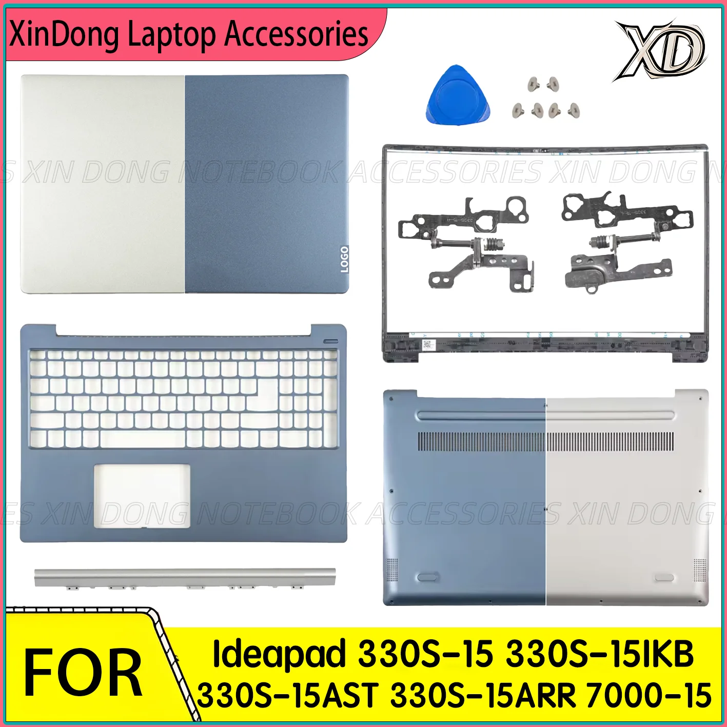 

Сменный чехол для Ideapad 330S-15 Series 330S-15IKB 330S-15AST/-15ARR 7000-15, задняя часть ЖК-дисплея/подставка для рук/нижняя часть/петли