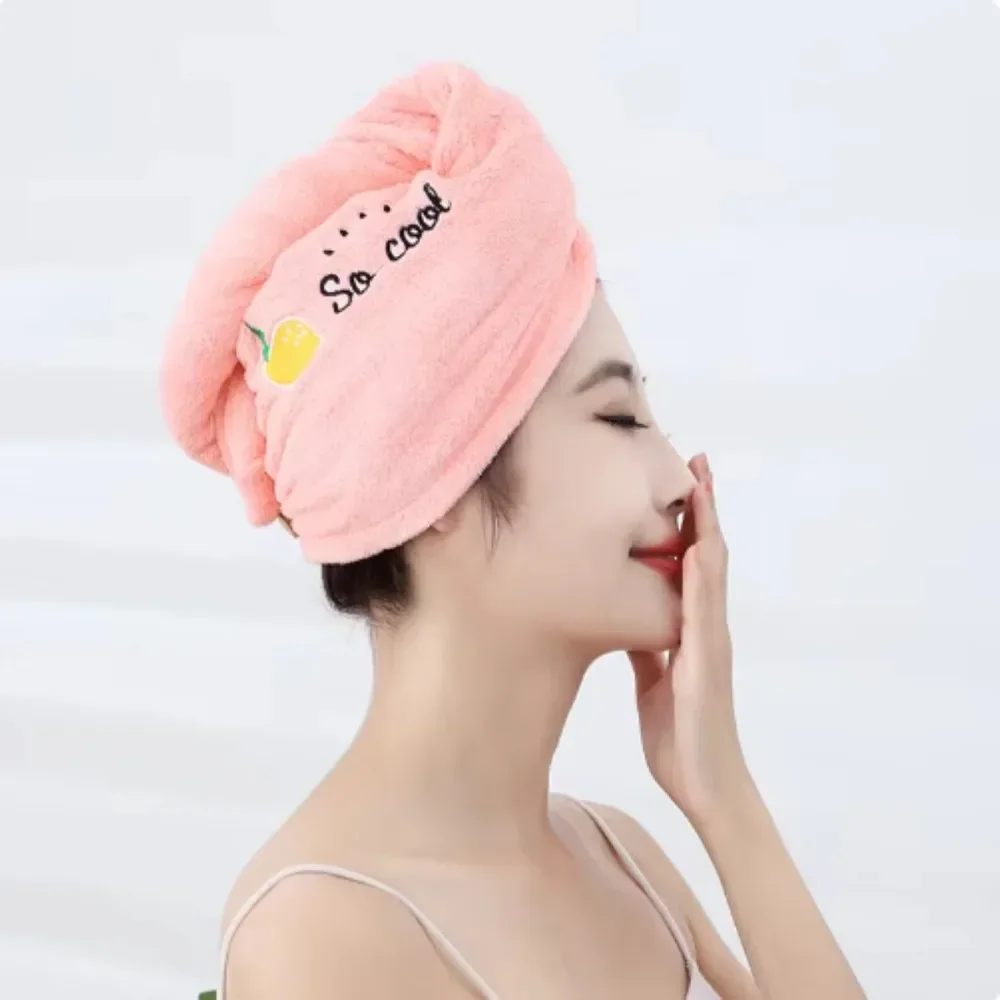 1pc Quickly Dry Hair Hat Super Absorbent Soft Bathroom Women Head Towels Girls Cute Hair Towel Hair Dry Wrap Bonnets image 6