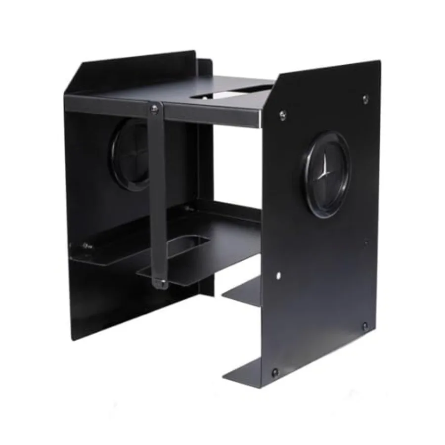 

Стальная подставка-органайзер для электроинструментов с 2 отсеками и полкой для хранения