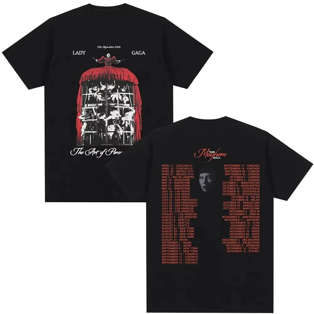 

Mayhem Ball Tour Graphic T Shirt Men Women Vintage Hip Hop Short Sleeve Loose Cotton Y2k TShirt Streetwear Fans Gifts