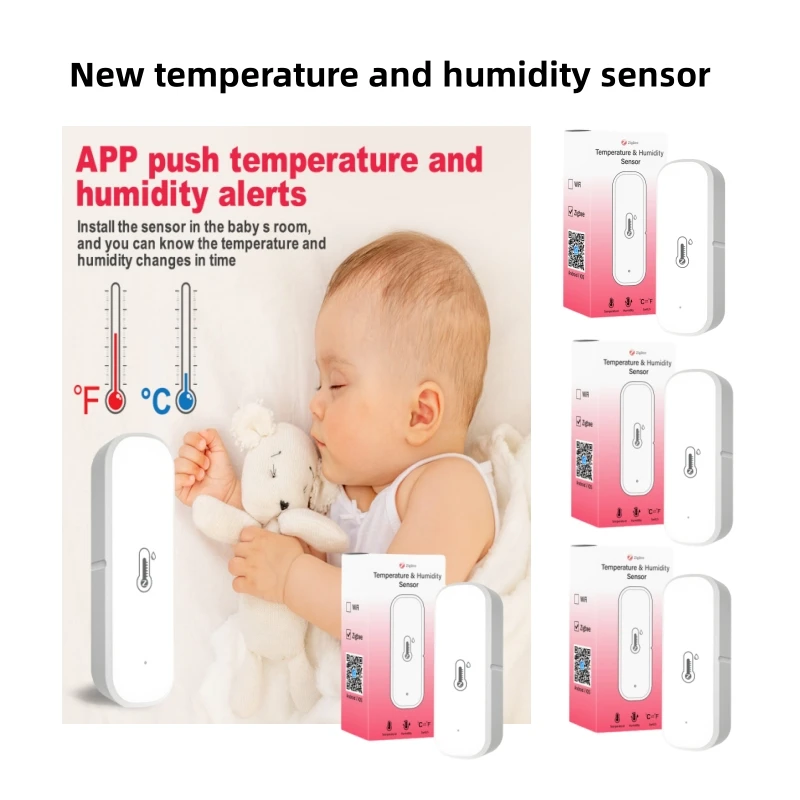 5/3/1pcs Tuya Zigbee สมาร์ทอุณหภูมิและความชื้นเซนเซอร์แบตเตอรี่ Smart Home Security ทํางานร่วมกับ Alexa Home
