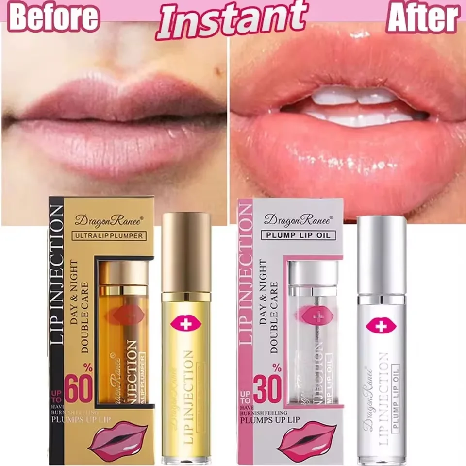Aceite voluminizador instantáneo para labios, potenciador de labios, brillo de labios, suero hidratante, lápiz labial antiarrugas, maquillaje Sexy para el cuidado de los labios