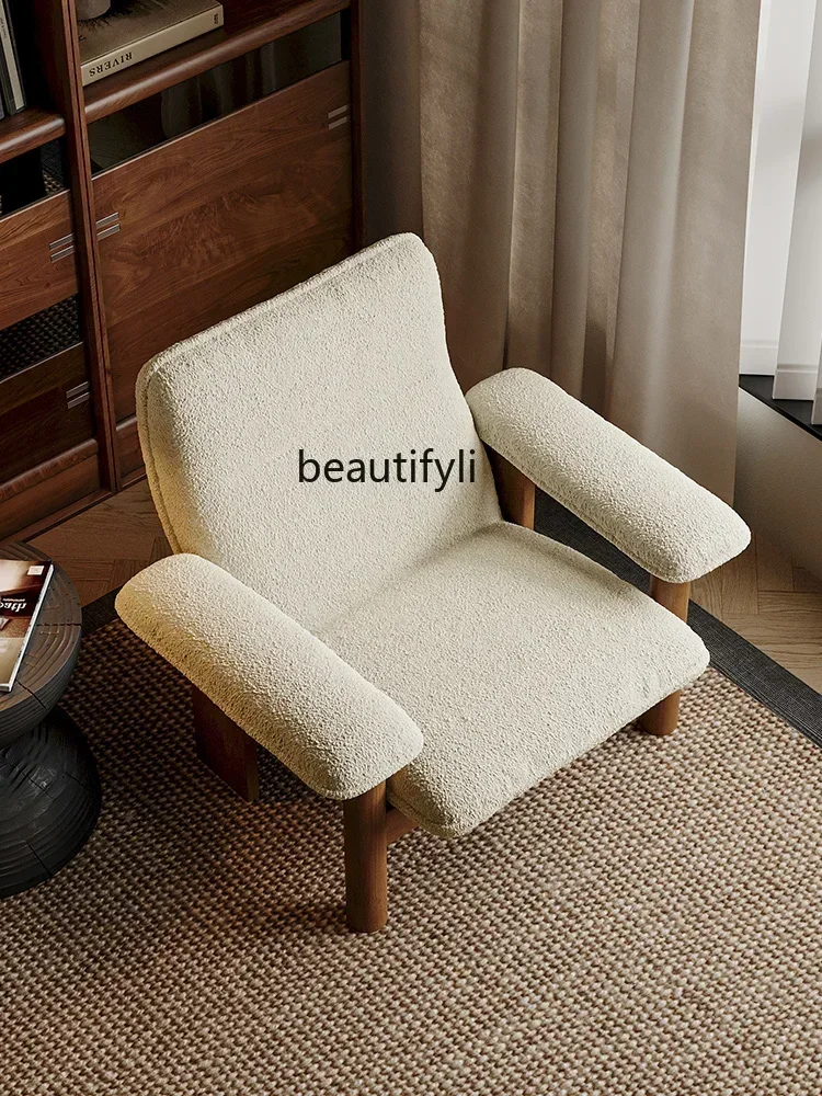 LXLX style médiéval chez l'habitant chaise de loisirs salon balcon nordique rétro en bois massif simple canapé chaiseSSS