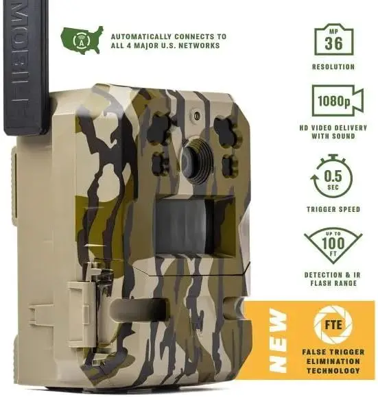 Edge Pro Cellular Trail Camera - Auto Connect, Nationwide Coverage, False Trigger Elimination Tech,1080p Video with