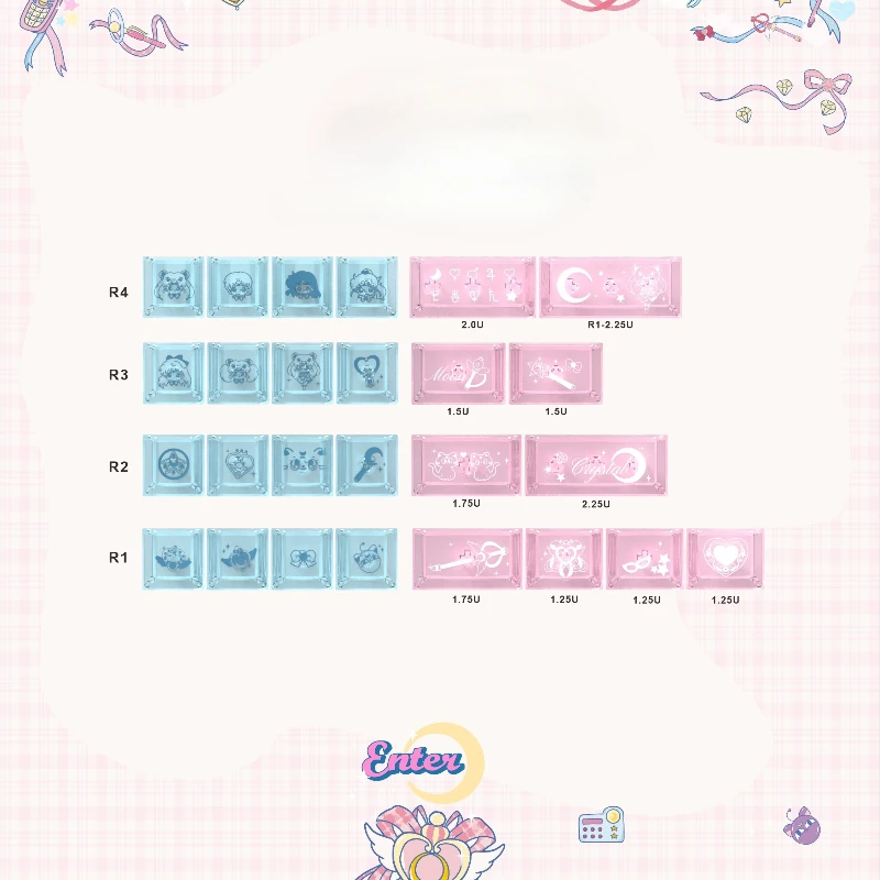 Cute Cat Theme Keycaps Set PC Cherry MAO Profile 26 Keys Custom Original Handmade Keycaps for Mechanical Keyboard Accessories