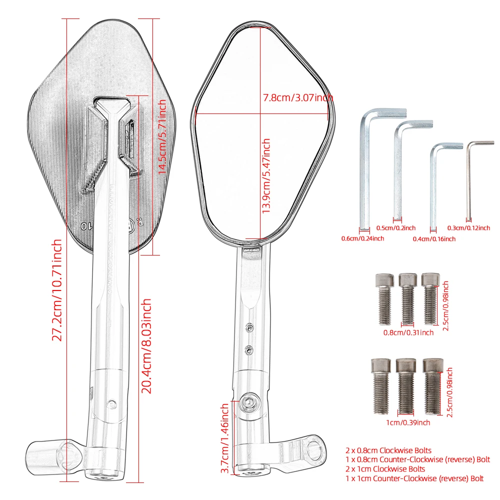 Motorcycle Handlebar Rearview Side Riding Mirrors Universal 8mm 10mm For YAMAHA XJR1300 XJ6 V-max MT-01 MT-03 TDM900 FZ1 FZ6 YBR