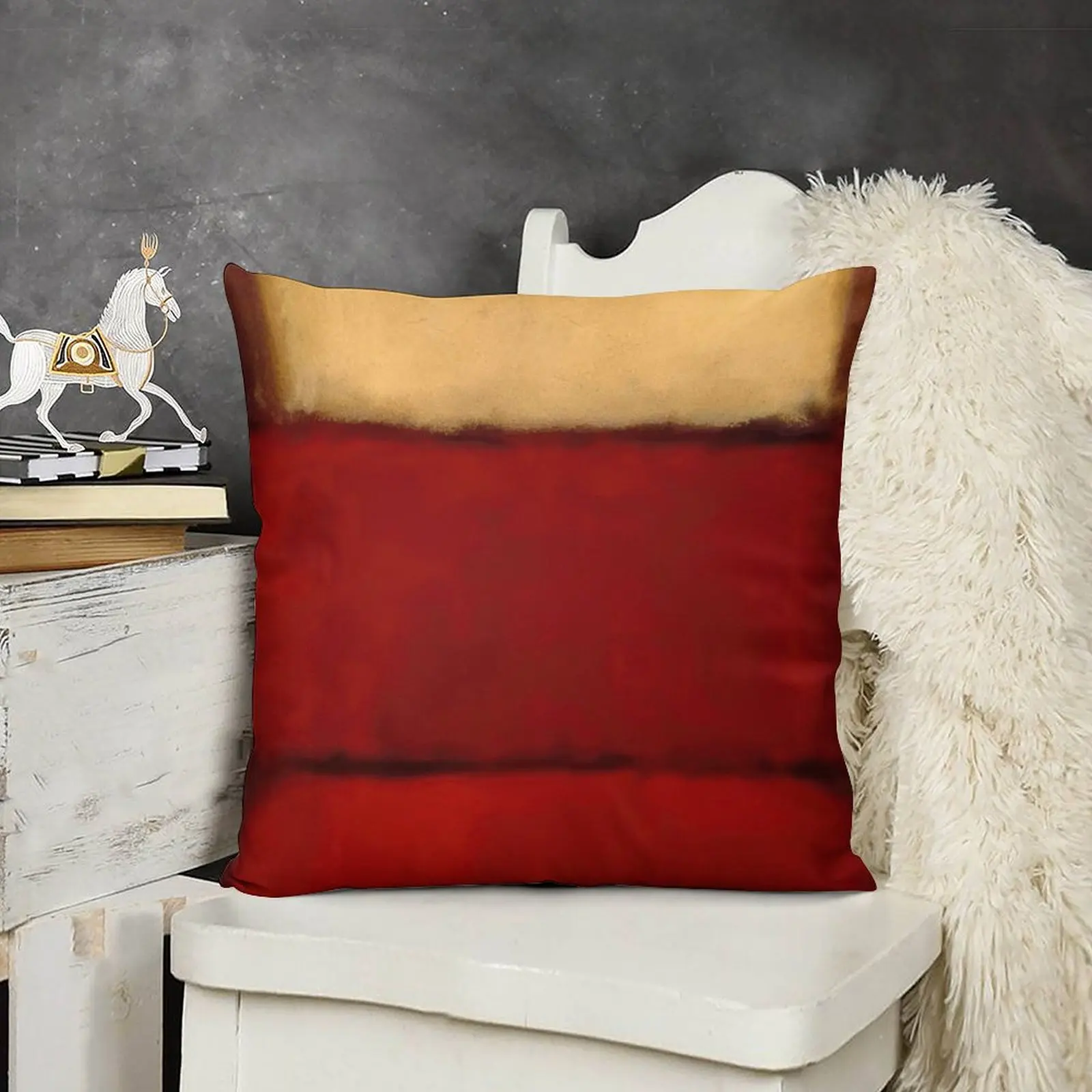 Juste de coussin décorative pour canapé, taie d'oreiller, rouge, marque Rothko, 1964