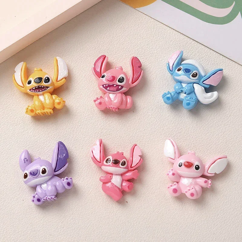 5pcs Cartoon Resin Flatback Cabochons for Diy Jewelry Making Crafts Material disney series stitch angel