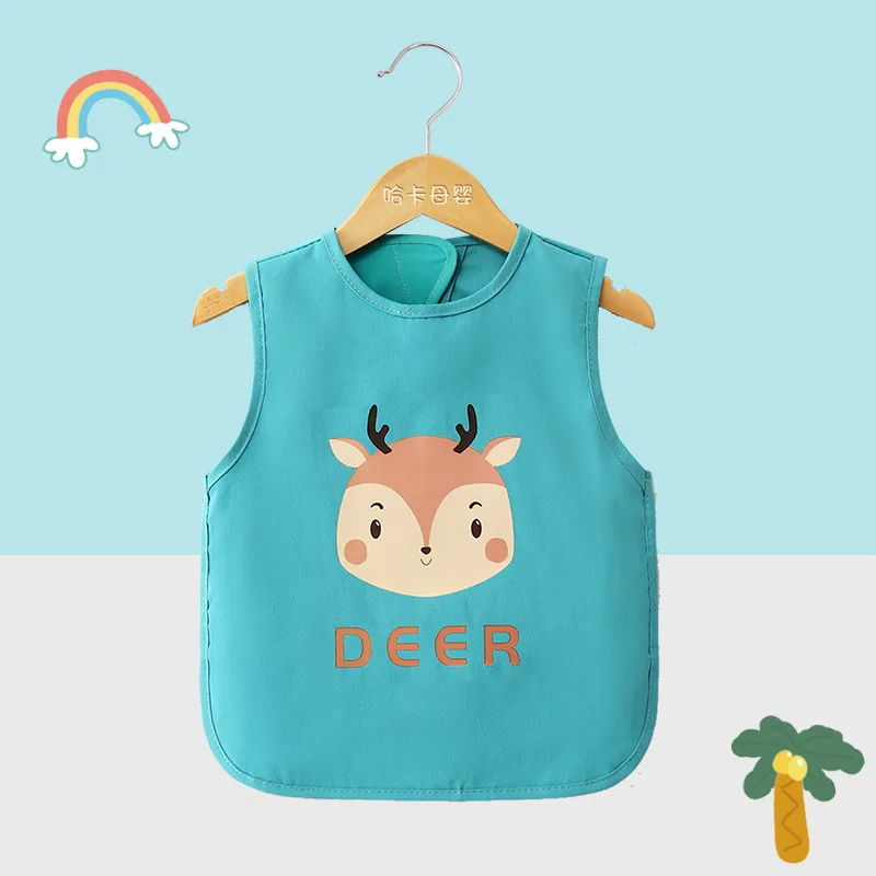 Celemek Bayi 1-3 Tahun, Lucu, Warna-warni, Motif Kartun, Anti Air, untuk Makan, Menggambar, Lengan Panjang, untuk Bayi yang Belajar Makan Sendiri