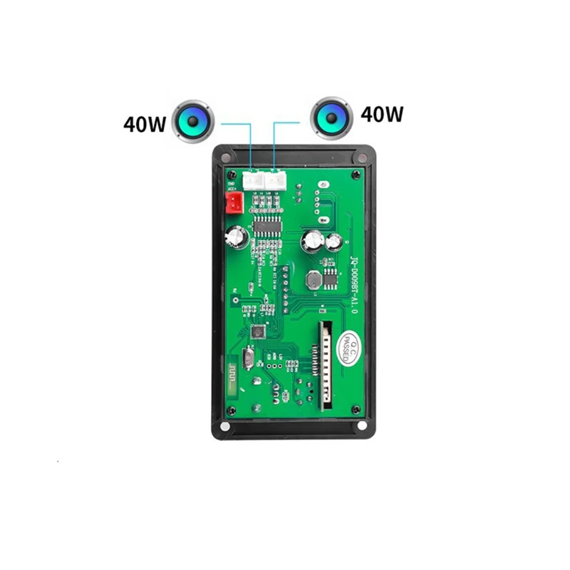 Excellent-Color Screen MP3 Player Decoder Board 2X40W Amplifier Call Recording BT Car FM Radio Module Support TF USB AUX 3.5 WAV