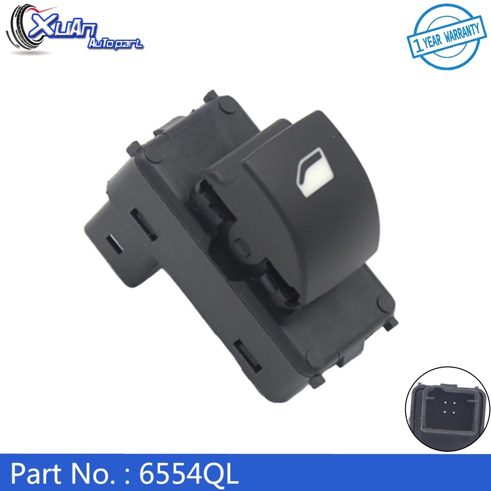 XUAN 6554.QL Car Window Lifter Switch Control Button For Citroen C4 For Peugeot 207 6554QL 6490HQ 6554HJ 6554HF 9651465677