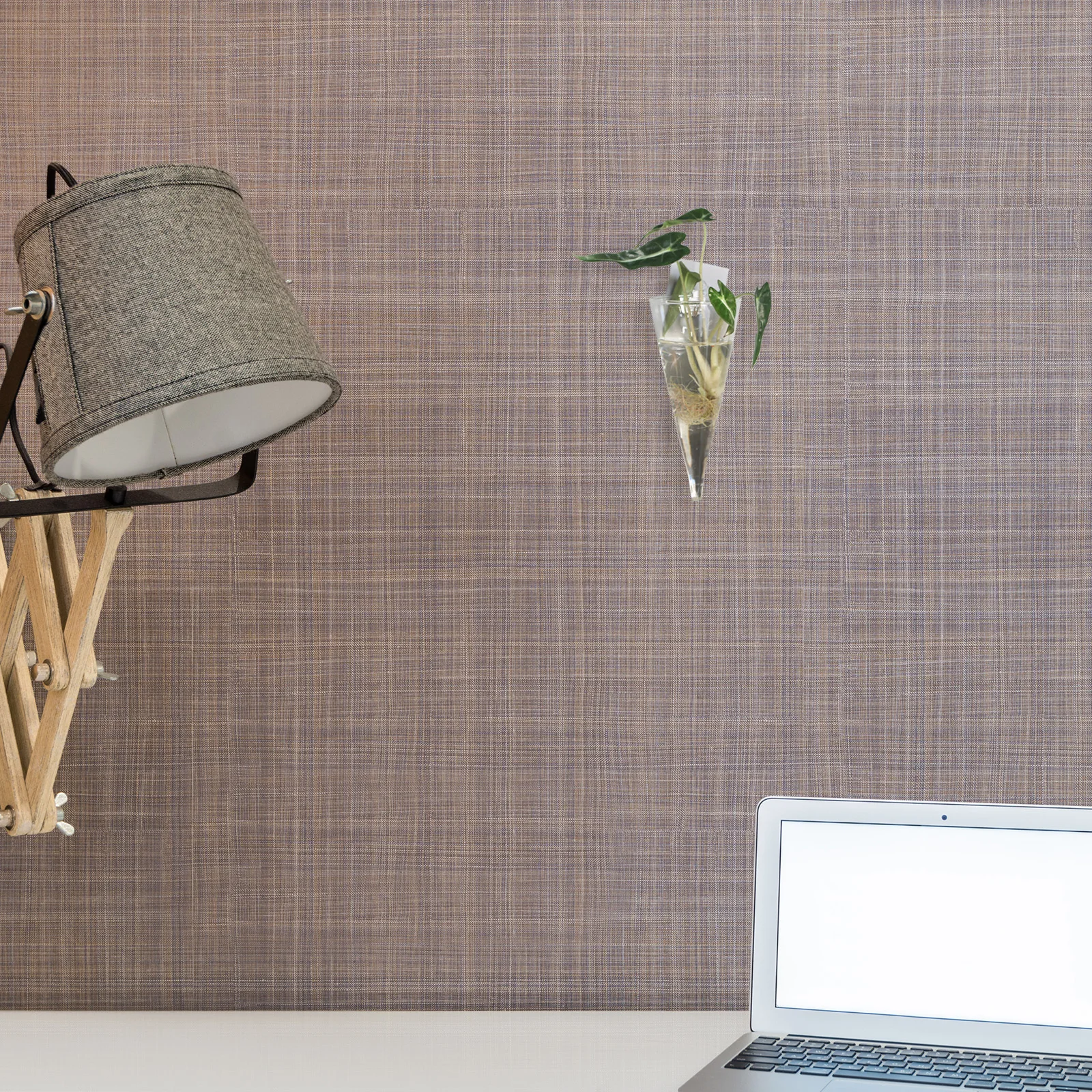 

2Pcs Hanging Hydroponic Wall Vase Cone Shape Clear Glass Planter Decorative Home Wall Mounted Flower Pot Living Room Decor