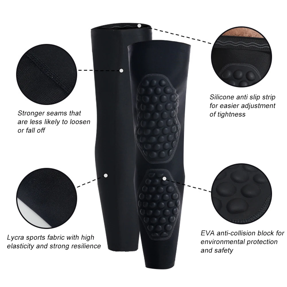 1Pcs Knee Calf Padded Compression Leg Sleeve Thigh Sports Protective Gear Shin Brace Support for Football Basketball Volleyball