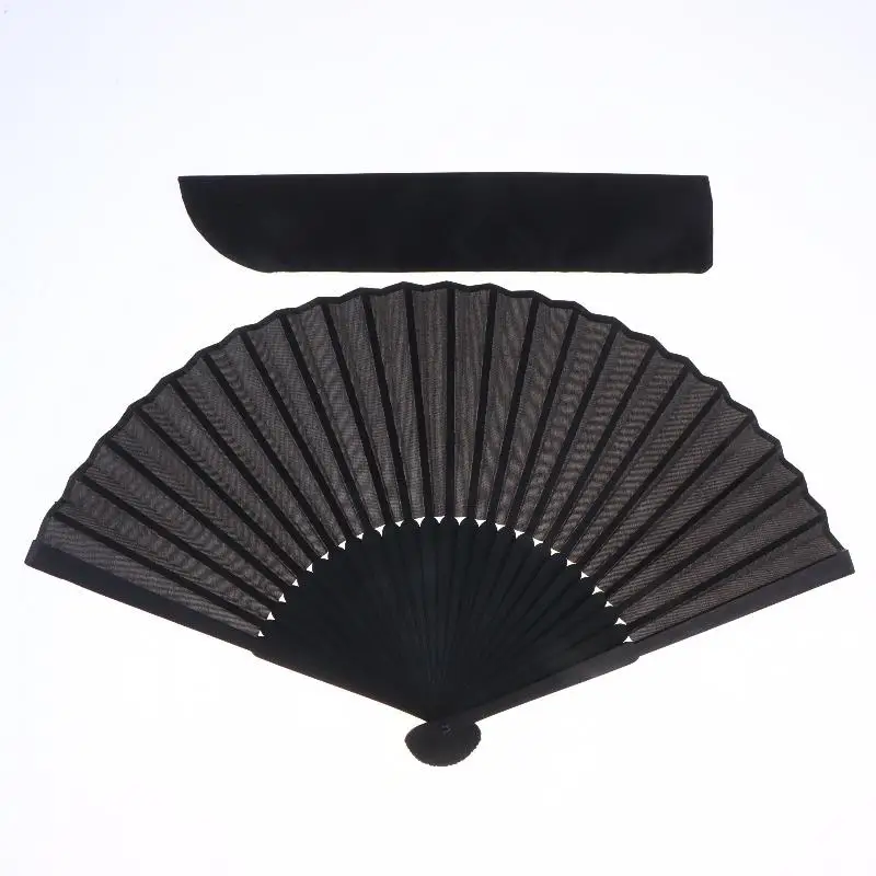NEW Vintage Black Folding Hand Fan For Wedding Bridal Party Favor Guest Gift Retro Dance Spanish Style Decorative Foldable Fan