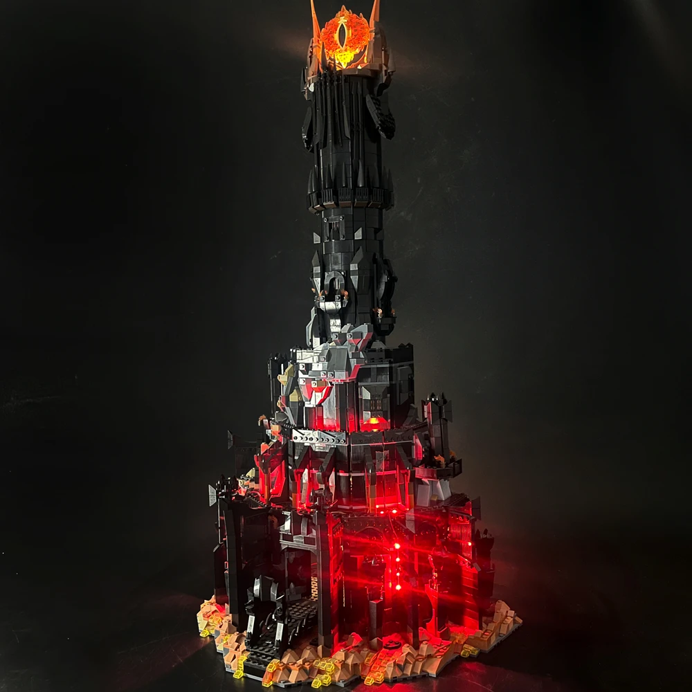 Kit de luz LED BYB para LEGO 10333 Senhor dos Anéis: Barad Dur Sauron Dark Tower Castle Controle Remoto (modelo não incluído)