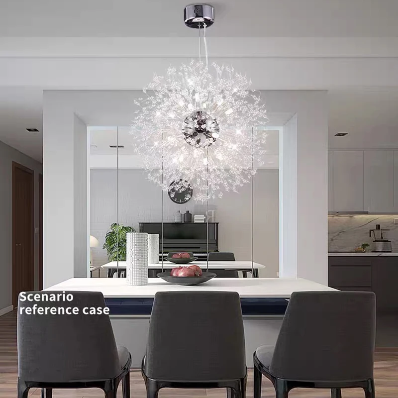 

Dandelion Chandelier LED Spark Ball Fireball Crystal Pendant Lamp Restaurant Bar Living Room Home Decoraction Luxury Lighting