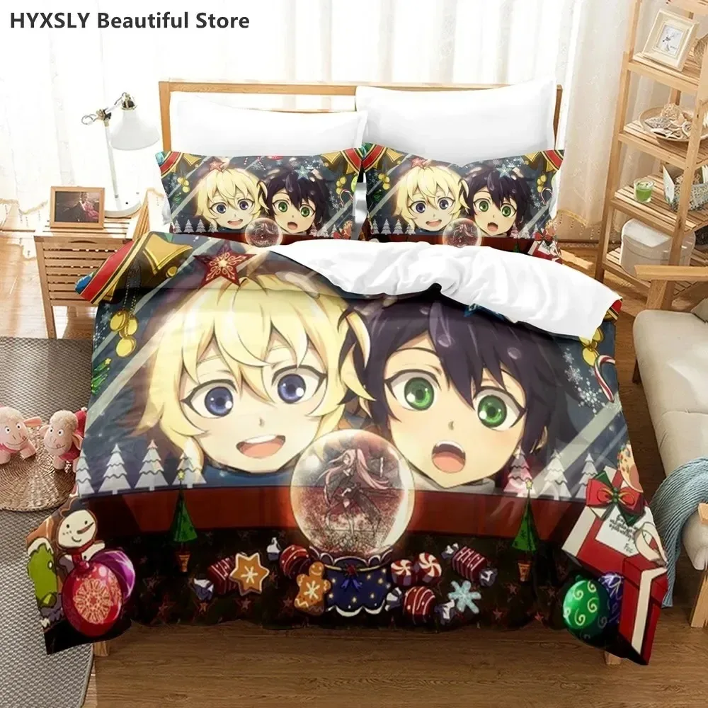 Seraph of the end Anime Bedding Set Pillowcases Single Double Twin Full Queen King Kids Cute 3D Duvet Cover Sets Bed Linen