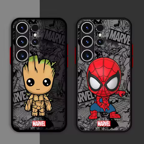 Cartoon Marvel Groot Spiderman Case for Samsung Galaxy S23 24 Ultra S20 FE S10 S10 Lite S22 5G S9 S21 Plus Luxury Back Cover