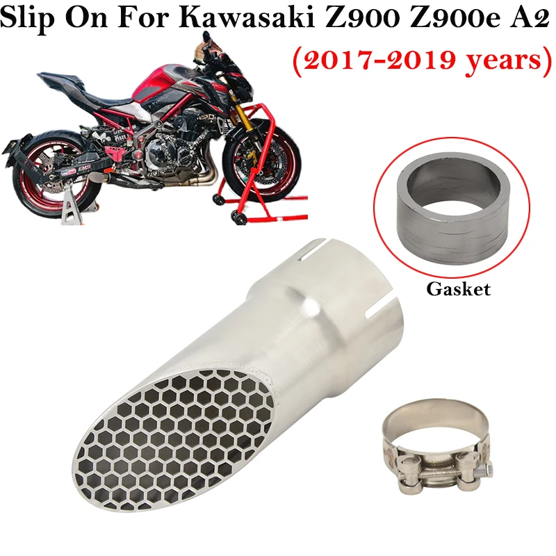 For Kawasaki Z900 Z900e A2 2017 2018 2019 Motorcycle GP Racing Exhaust Pipe Escape Slip On Modified Muffler With Gasket Mesh