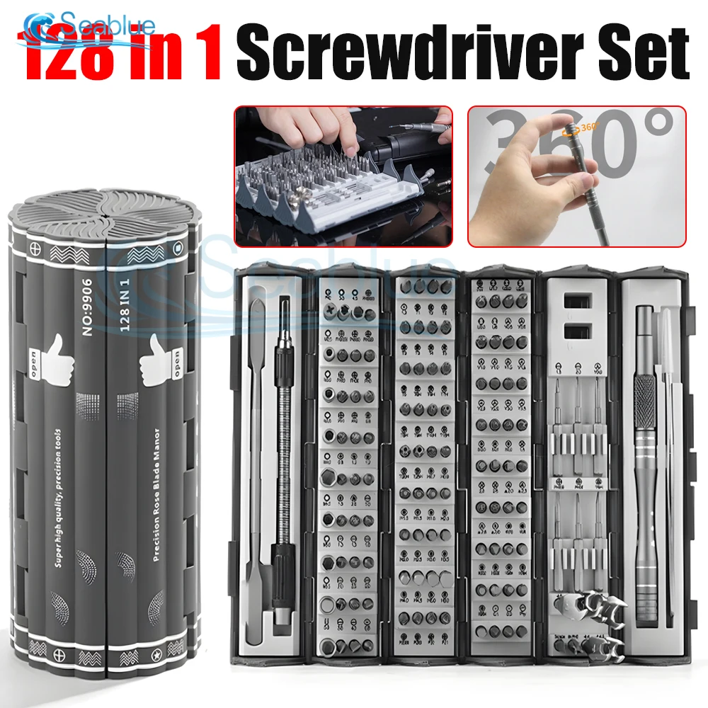 

128 in 1 Screwdriver Set Magnetic Screw Driver Kit Bits Precision Electric Laptop Iphone Computer Tri Wing Torx Screwdrivers