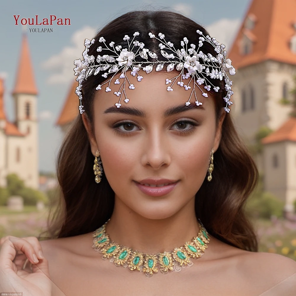 Top queen Strass Blumen Stirnband Braut Hochzeit Kopf bedeckung handgemachte Kristall Haarschmuck Frau Party Kopf bedeckung hp602