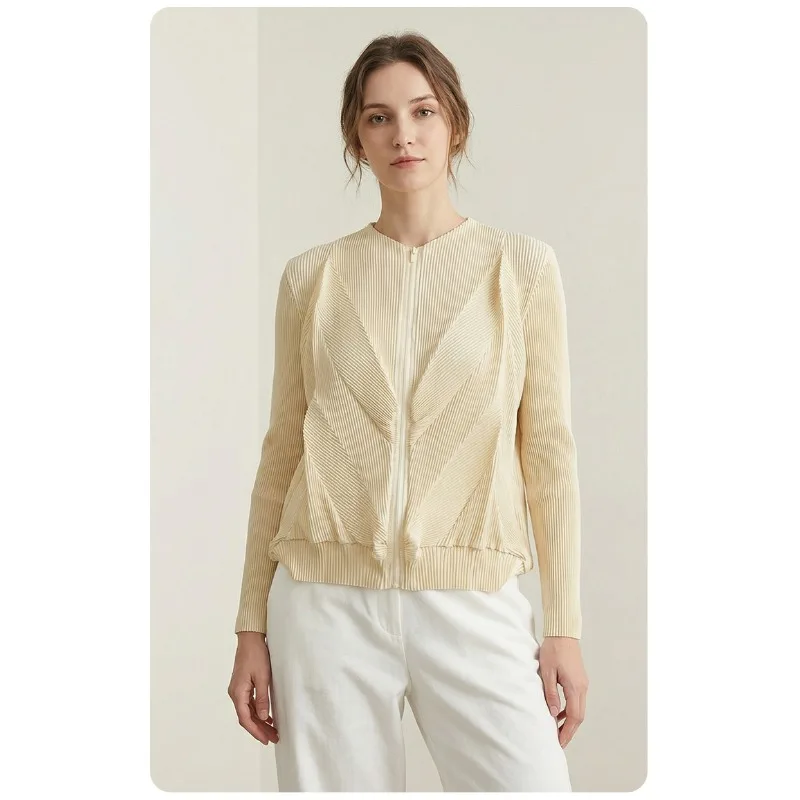 Miyake Rits Geplooide Top Dames 2026 Nieuwe Mode Sport Commuter Honderd Korte Jas Casual Kleding Rimpelvrije Kantoorkleding