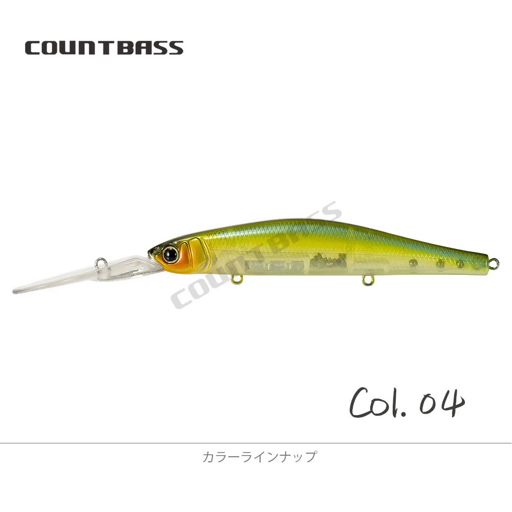 COUNTBASS Langsam schwimmender Wobbler 115 mm 4-1/2 Zoll 20 g 3/4 oz. Dive 4m 13ft Minnow Jerk Your Baits Angelköder – Detail 16