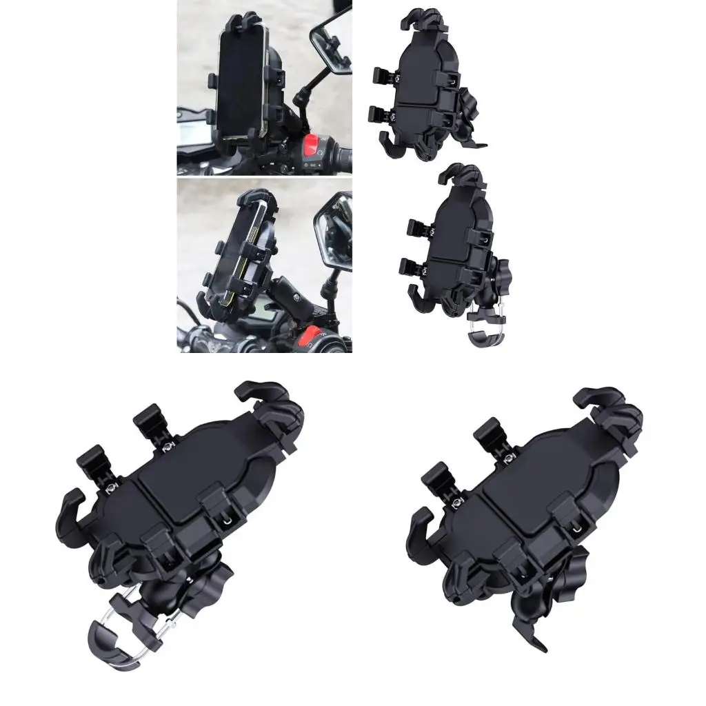 

Quick Release Motorcycle Phone Holder with Anti Vibration Arms No Tools Installation Upgrades for Smartphones