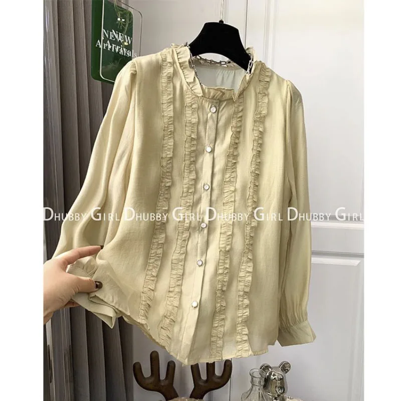 

Cute Vintage Elegant Fall Women's Shirt 2023 Tshirt Korean Fashion Chic Elegant Y2K Women's Blouse