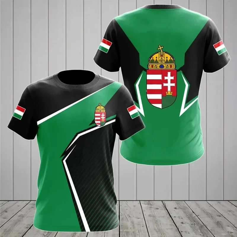 Fashion New Hungarian Flag Graphic 3D Print T-shirt Hungarian Emblem Men's Sports Tops  National Day Gifts Personalized Tee