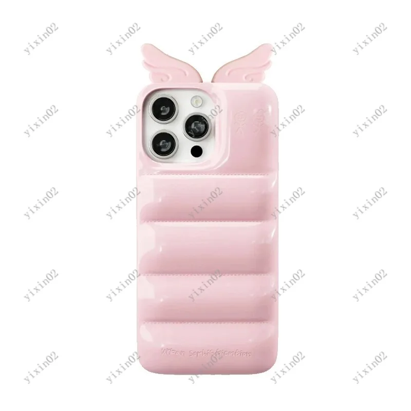 

Pink Angel Wings Full Coverage Phone Case for 14/15/16 Pro Max Anti-fall Protective Cover