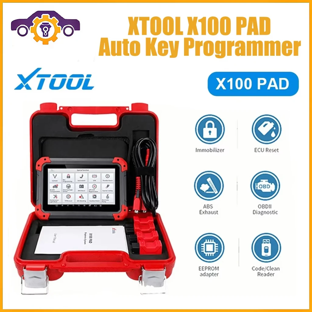 XTOOL X100 PAD Car Key Programmer OBD2 Scanner With Oil Rest Tool Odom-eter Adjustment&IMMO EPB DPF BMS 24 Reset Function