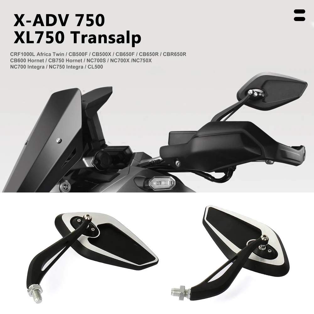 

Motorcycle CNC Rearview Mirror Universal For Honda CRF1000L CRF1100L NC700S NC700X NC750X X-ADV750 CL500 XL750 Transalp CB500F