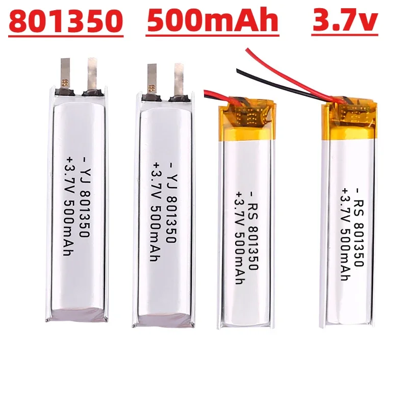 1-20pcs 500mAh 801350 Battery Lithium Polymer Li Po Battera 3.7V for Portable Projector Shaving Machine Neck Beautifier Recorder