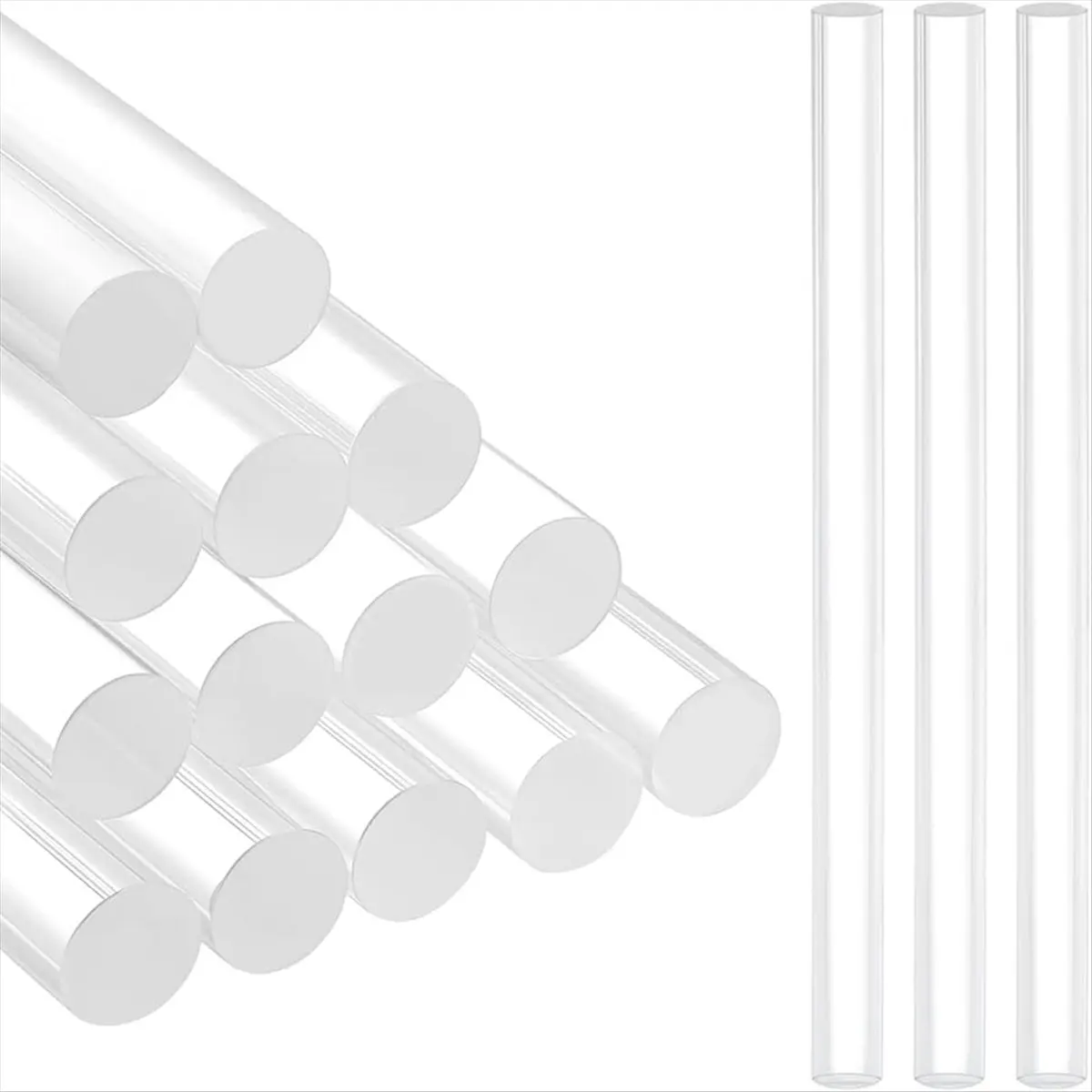 ABZT 16PCS Acrylic Clay Roller, 6.4x0.39inch Clear DIY Polymer Clay Tool Clear Slab for DIY Handmade Shaping and Sculpting