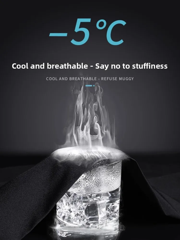 

Summer Ice Silk Casual Pants Men's Thin Cool Qui Dry Sports Straight Bla Trendy Loose Long Trousers Polyester Fiber