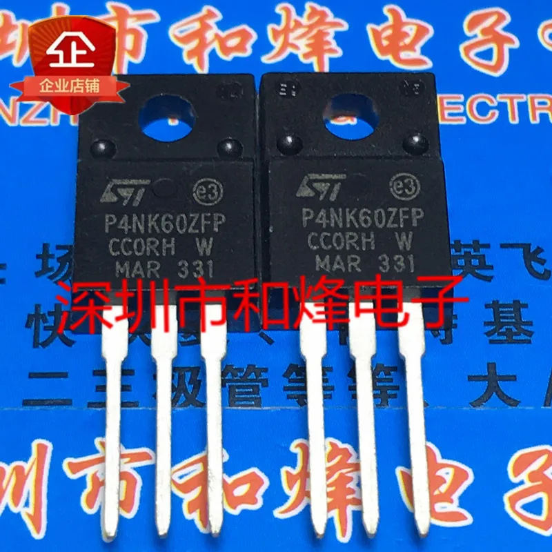5PCS-10PCS STP4NK60ZFP P4NK60ZFP TO-220F 600V 4ANew And Original On Stock