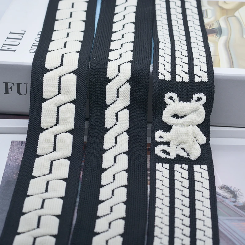 4 cm Embroidery Ribbon Belt Knit Jacquard braid Webbing Trimmings Webbing Strap DIY Handbag Belt Trousers Sewing Accessories