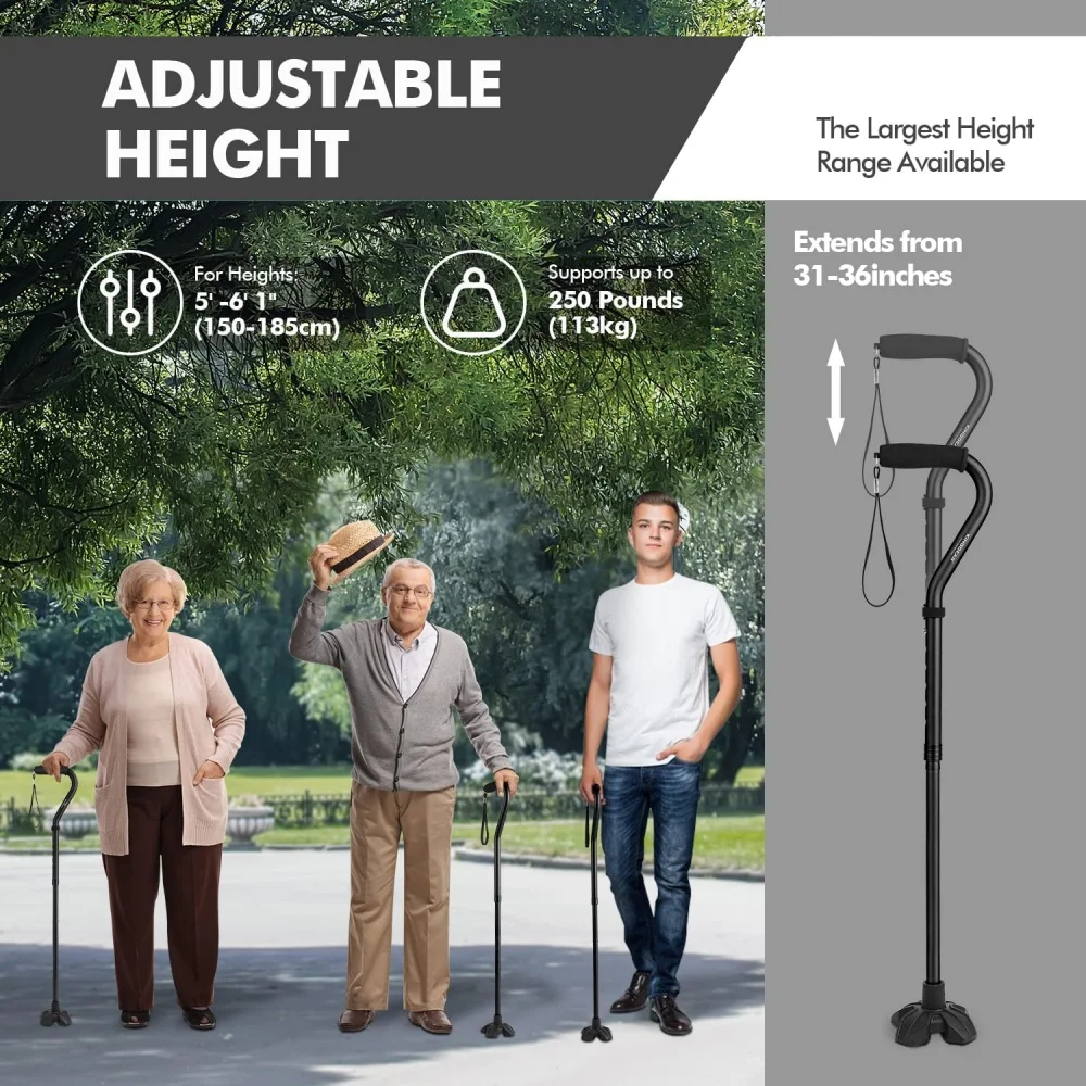 Collapsible Telescopic Folding Cane Elder Cane LED With Alarm Walking Trusty Sticks Elder Crutches For Mothers The Elder Fathers