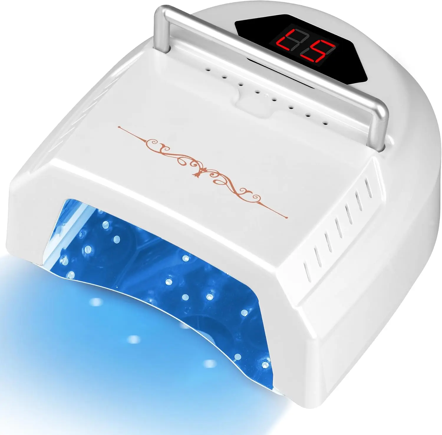 72W Cordless UV LED Nail Lamp with Fan, 45 Beads for Gel Nails, Perfect Salon and Home DIY Use