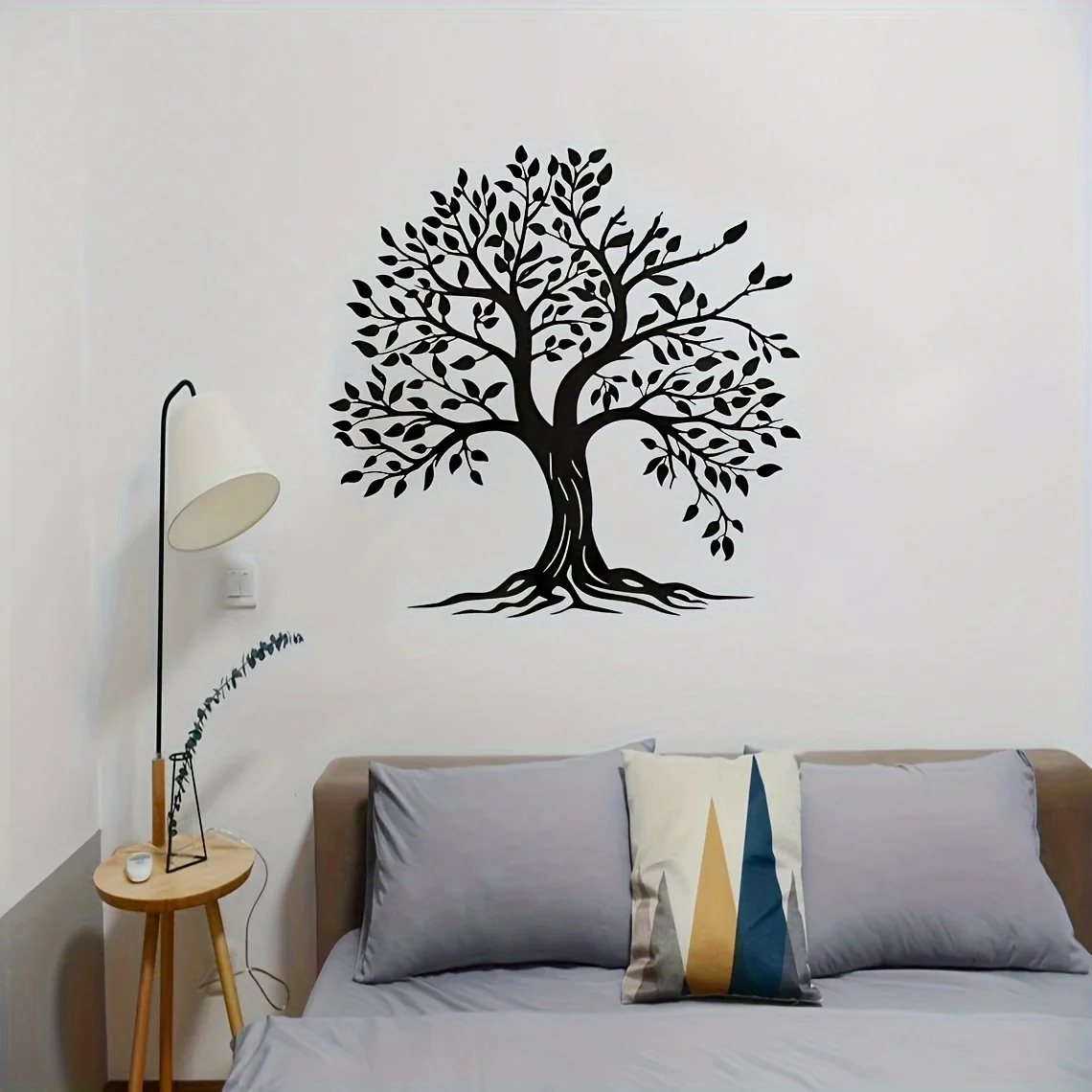 1pc Elegant Tree of Life Black Metal Wall Sculpture, Artistic Decorative Style,  Exquisite Leaf Details, Suitable for Home - view 5
