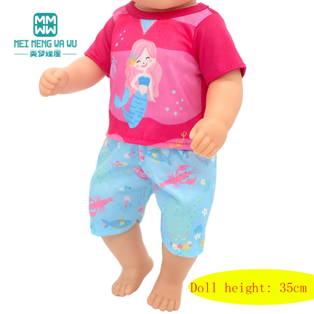 Mini Toys Doll Clothes 35cm 14inch Born Doll Fashion Blankets Dresses Onesies Suit Girl Gift