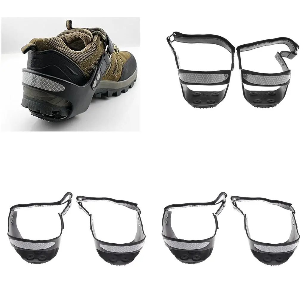 Overshoe Ice Grippers Rubber Snow Line Claws Spike Crampons Winter Cleats for Hiking and City Walking on Icy Ground