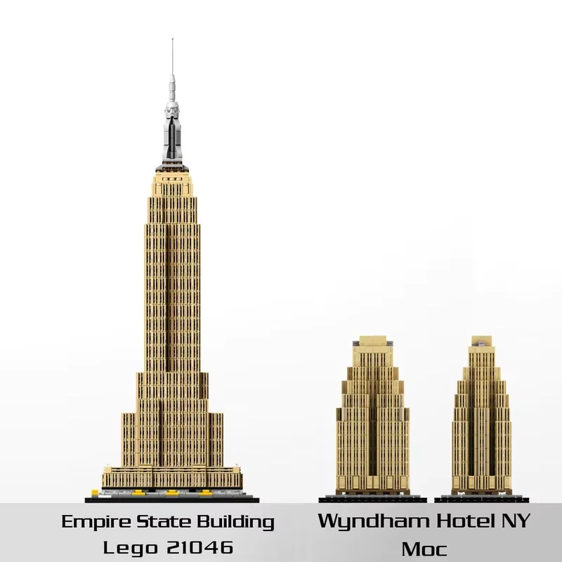 Seria Skyscraper (części uniwersalne) Wyndham Hotel model w skali 1:800 922 szt. MOC Zabawka do samodzielnego montażu klocki małe cząsteczki
