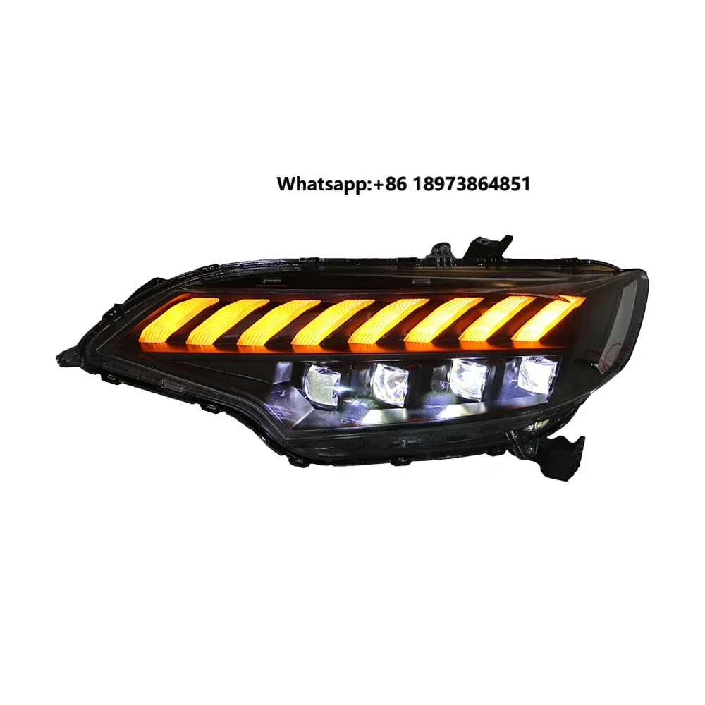 

For Honda Fit GK5 2014-2020 Car Front Lamps 100W LED Auto Headlights Assembly Upgrade Dynamic 4 Projector Lens New Accessories