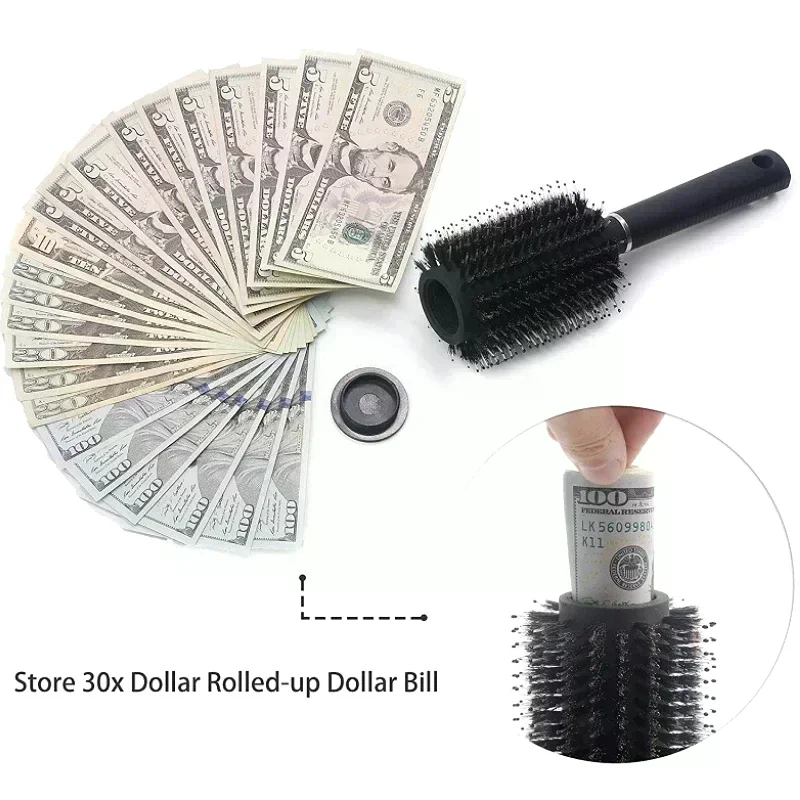 Hair Brush Comb Diversion Stash Safe Hidden Compartment Money Jewelry Secret Box Brush Perfect For Travel Home