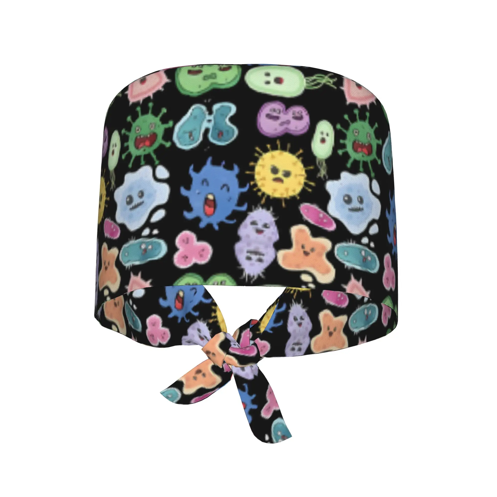 Cute Microbes Bacteria Viru, Ecoli Microbiology Seamless Pack  WorkCap Work Working Cap Adgusted Fashion Printed Multi-Scenario