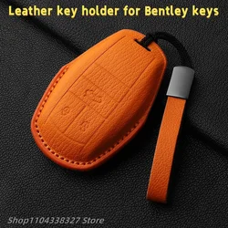 Leather car key case for Bentley Continental, Tian Yue, Tian Yue Fei V8 goatskin keychain Car Accessories Interior modifications